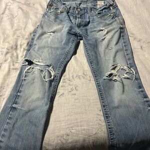 Distressed Ariat Blue Jeans